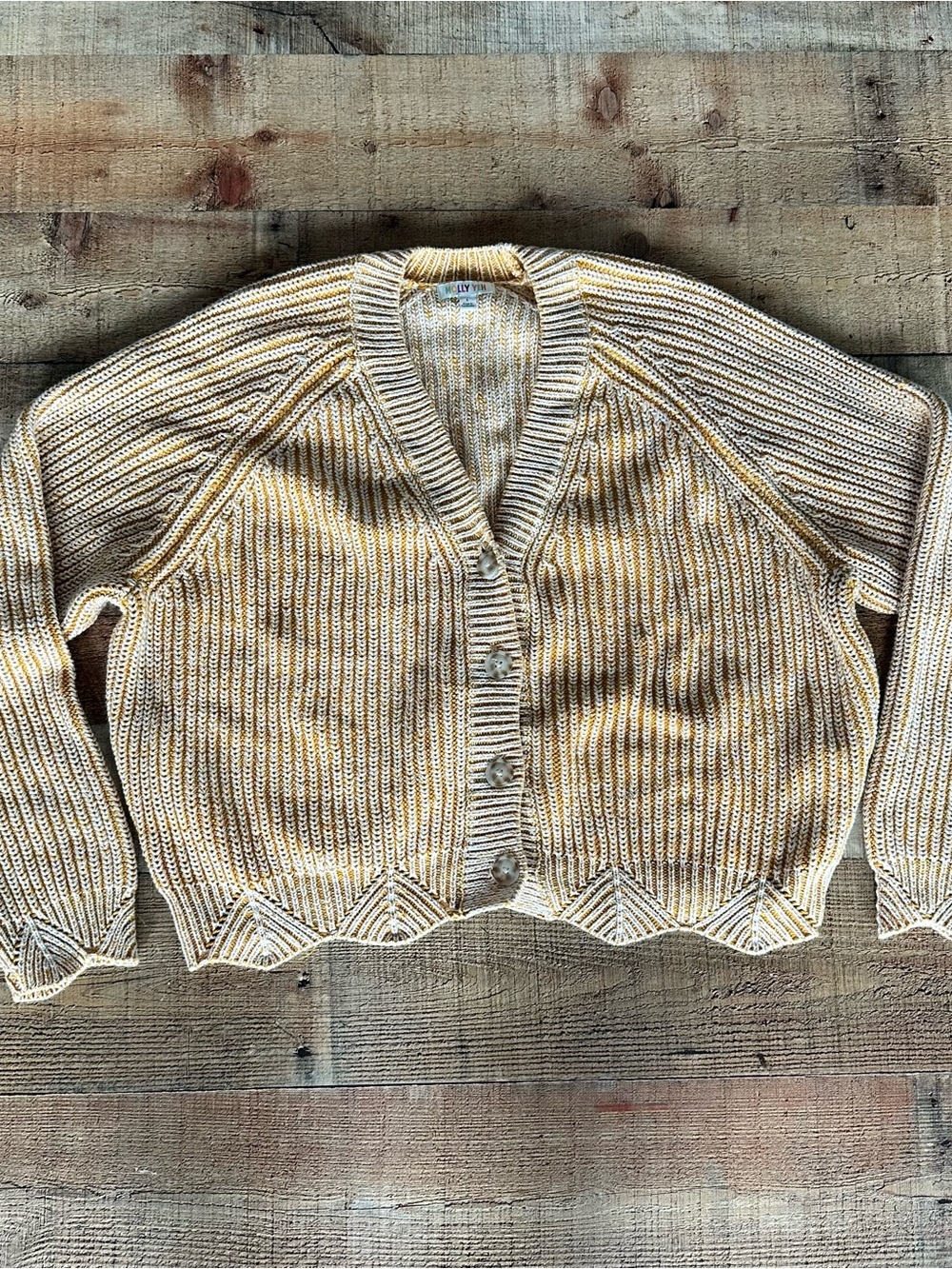 Molly Yeh x Tractor Supply Cream Yellow Striped Button-Front Cardigan Women’s L